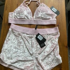 Playboy Baby Pink Bralette Lounge Set NWT